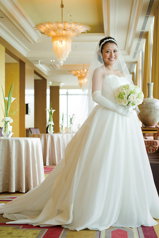 Bridal portrait shot indoors