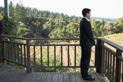 Groom waiting for bride