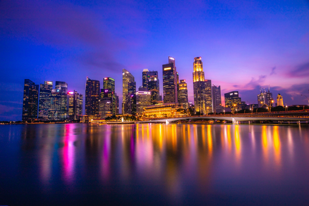 Long exposure of Marina Bay