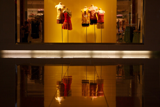 Window display with reflection