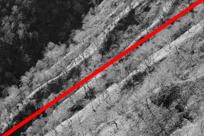 Diagram showing centre diagonal line