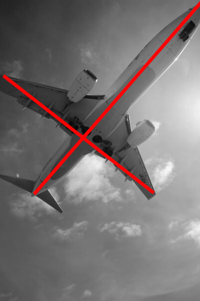 Diagram showing intersecting diagonals