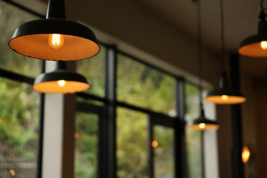 Lamps in cafe