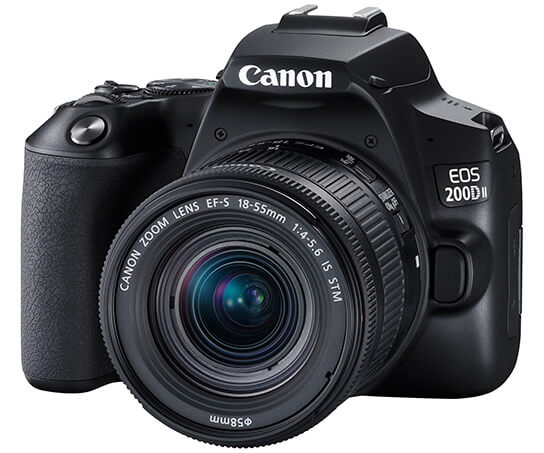 EOS 200D II (black) with EF-S18-55mm f/4-5.6 IS STM lens