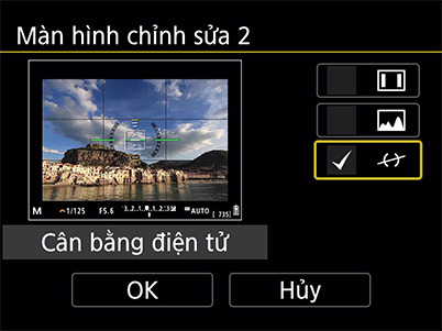 Tùy chỉnh thiết lập thông tin/chuyển đổi khung ngắm