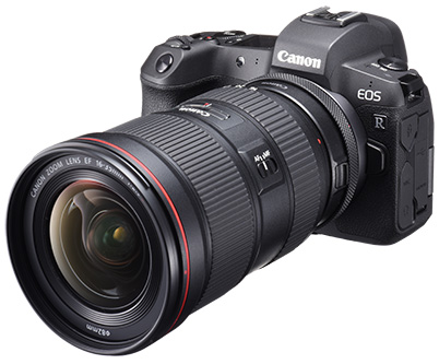 EOS R with EF16-35mm f/4L IS USM and EF-EOS R mount adapter
