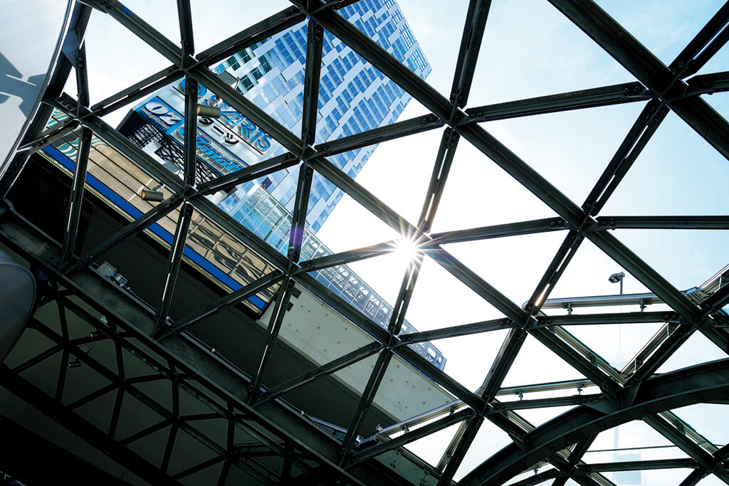 Roof of building with starburst