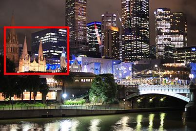 Showing close-up area at 50mm