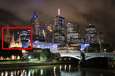 Showing close-up area at 35mm