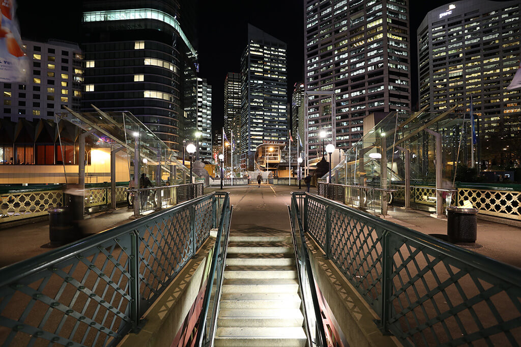 Streetscape with leading lines