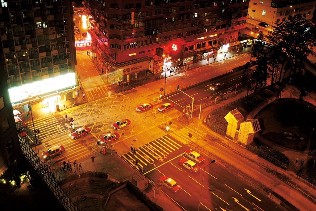 Night view of Hong Kong apartments