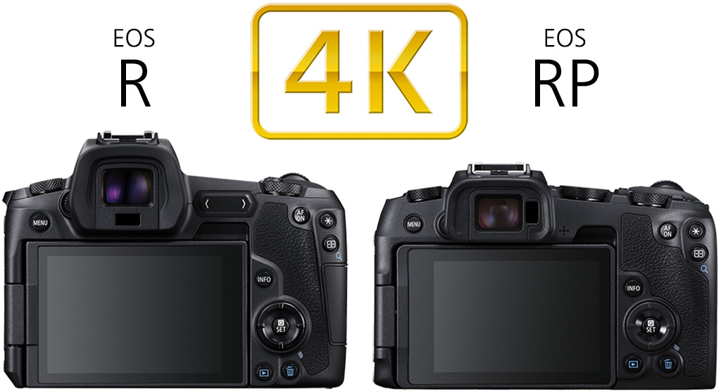 EOS R and EOS RP with 4K logo