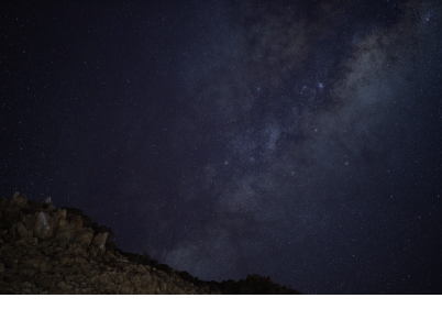 Simulated view of starry sky as seen by naked eye