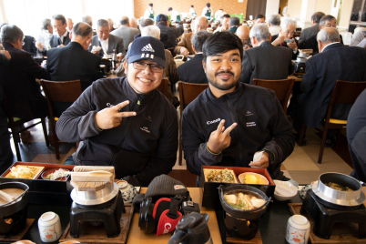 Alt: CPMC2019 participants with Japanese food