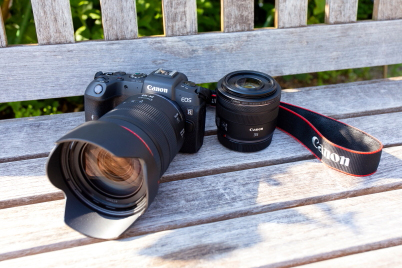 EOS RP with RF24-105mm f/4L IS USM and RF35mm f/1.8 Macro IS STM on wooden bench