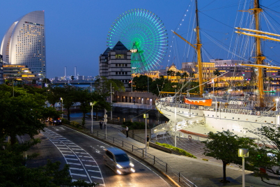 Nightscape with moving car at 1/10 second