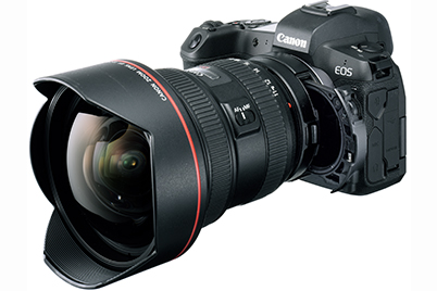 EOS R with Drop-in Filter Mount Adapter EF-EOS R and EF11-24mm f/4L USM lens