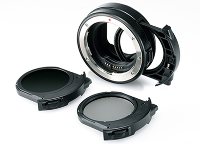 Drop-in Filter Mount Adapter EF-EOS R with CPL filter and variable ND filter