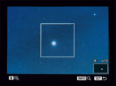 AF frame with 10x magnification