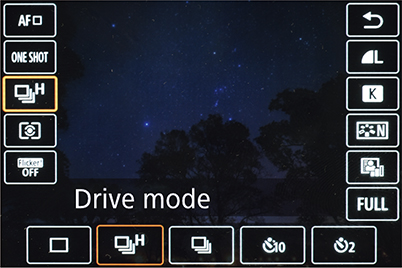 Drive mode Quick Control menu