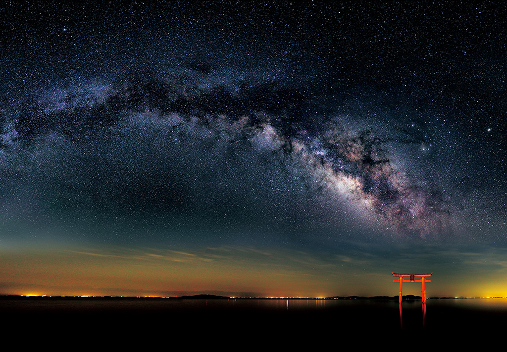 Torii gate under Milky Way
