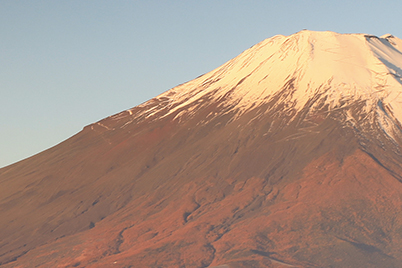 Mount Fuji peak with contrast increased