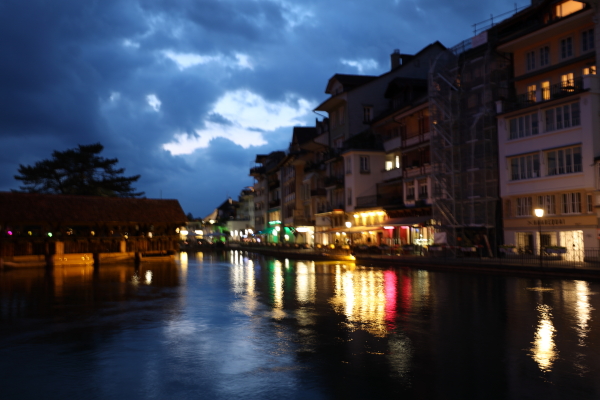 Night scene with blurring