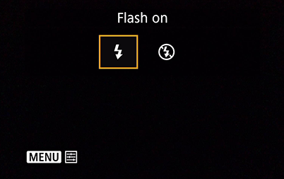 Flash on/off menu