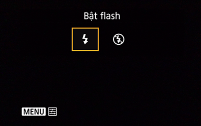 Trình đơn bật/tắt đèn flash