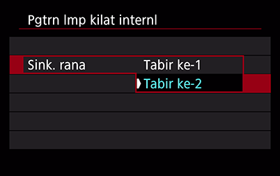 Menu pengaturan Shutter sync