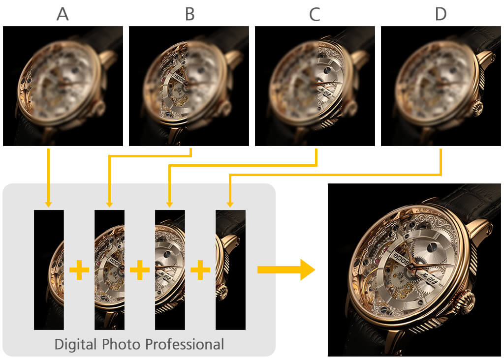 Illustration of focus stacking