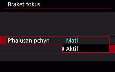 Menu untuk exposure smoothing enable/disable (aktifkan/nonaktifkan pemulusan pencahayaan)