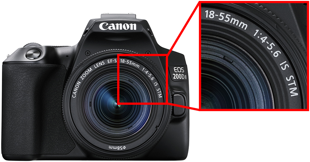 Close up of lens name on front of lens