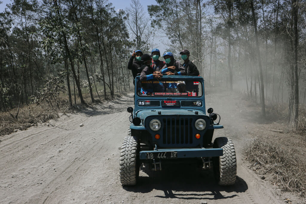 Jeep on dirt road
