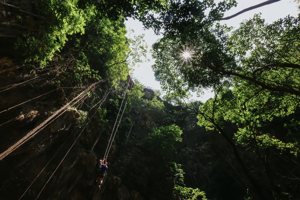 Low angle view of Jomblang Cave