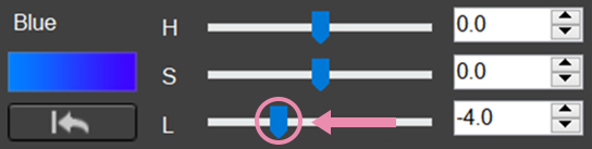 Adjusting blue tones on Color Adjustment palette
