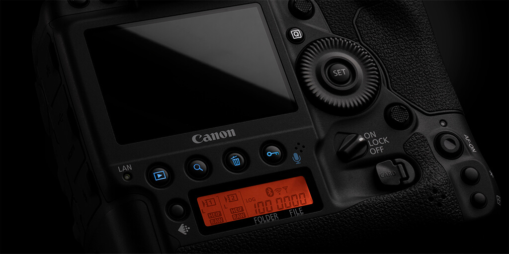 Illuminated buttons on the EOS-1D X Mark III