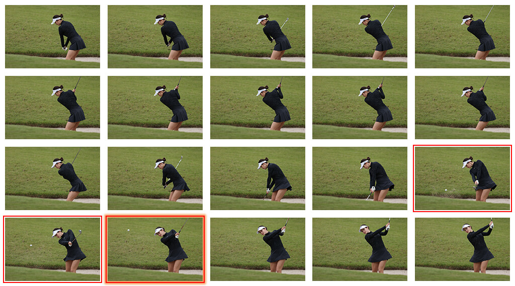 Golf bunker shot burst sequence