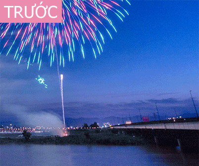 Ảnh GIF cho thấy cận cảnh trước và sau khi điều chỉnh tông màu xanh dương