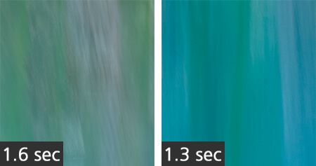 Slow shutter shot taken at 1.6 seconds, 1.3 seconds