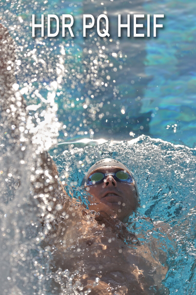 HDR PQ HEIF image of swimmer, converted to HDR PQ-like JPEG