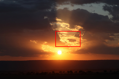 JPEG with frame around cloud details