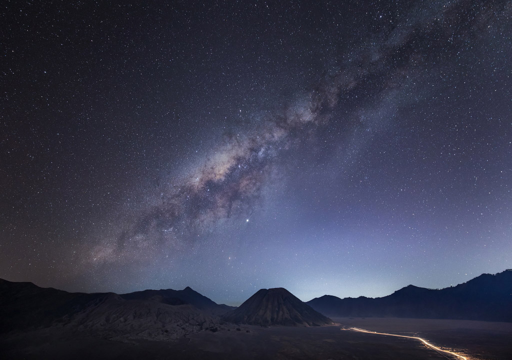 Milky Way over Mount Bromo