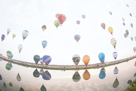 Overexposed image of balloons