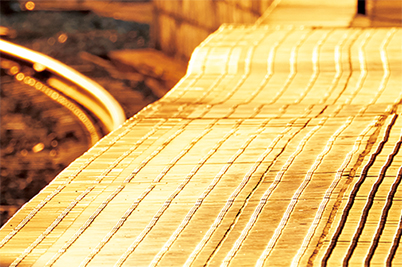 Closeup of platform with blown highlights