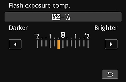 Flash exposure compensation menu