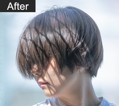 Close-up of head and hair (brighter)