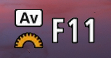 Shutter speed setting with underline