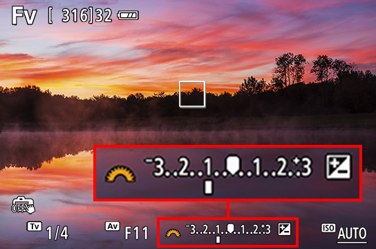 Close up of Exposure Compensation