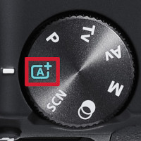 Mode dial in Scene Intelligent Auto mode